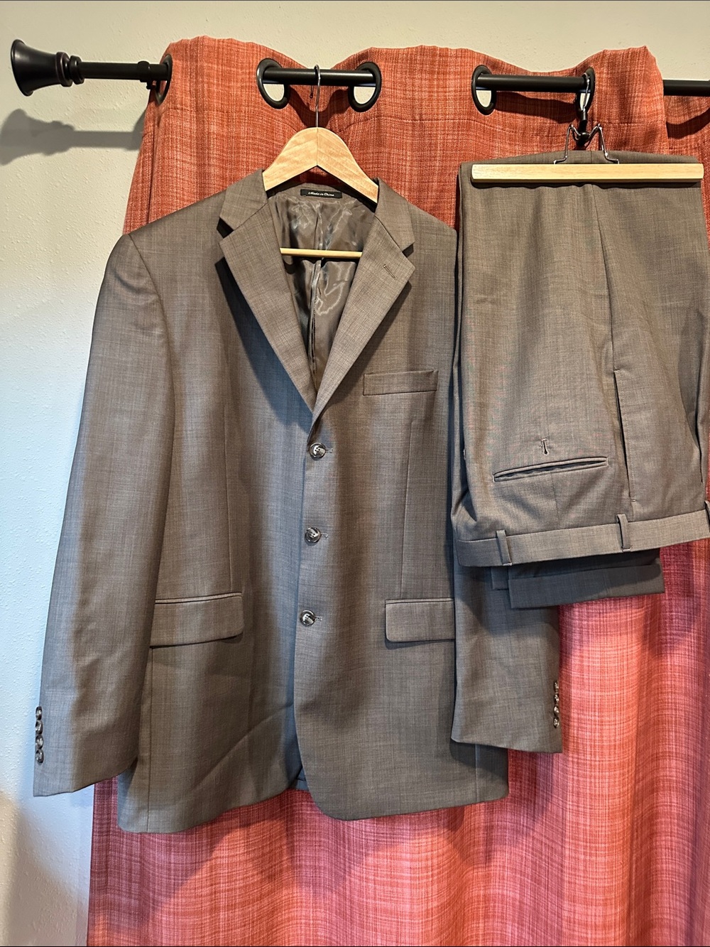 Axcess Men's Brown-Gray Two-Piece Suit Jacket & Trousers